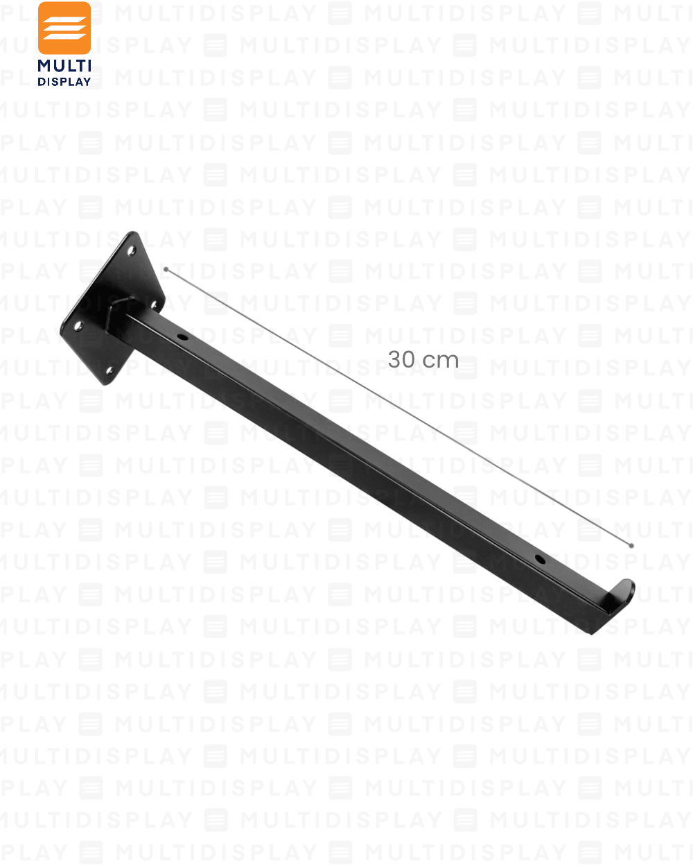Gancho para Pared de Repisa 30cm Negro