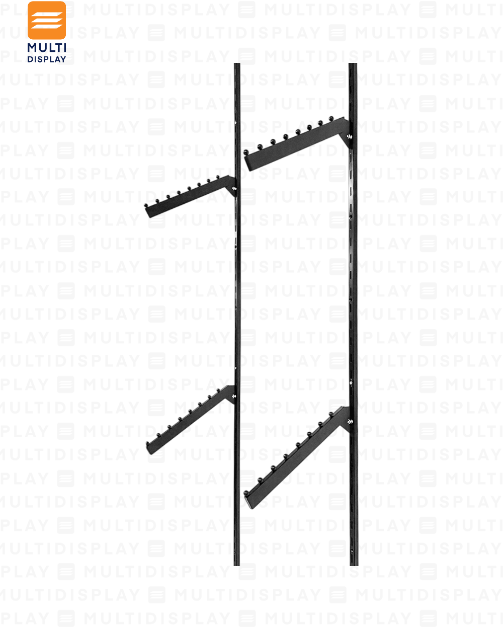 Sistema Riel de 1 Pulgada, Set de 2 Rieles en Cascada, Negro