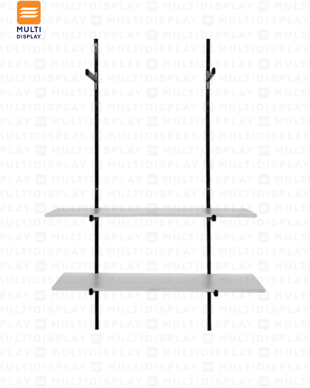 Sistema Riel de 1 Pulgada, Set de 2 Rieles en Repisa, Negro