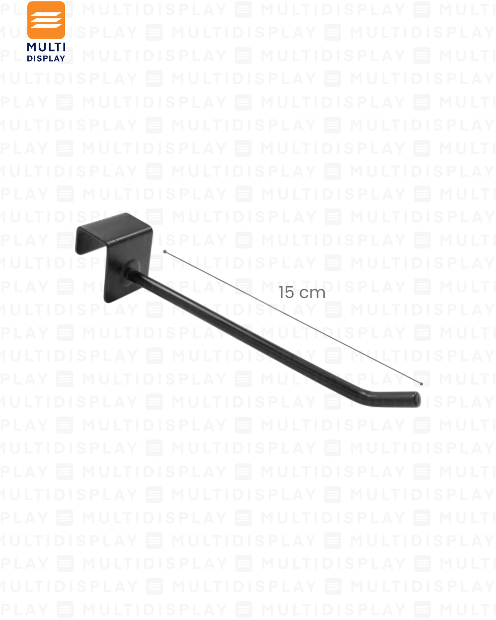 Gancho para Barra Sencillo 15cm Negro