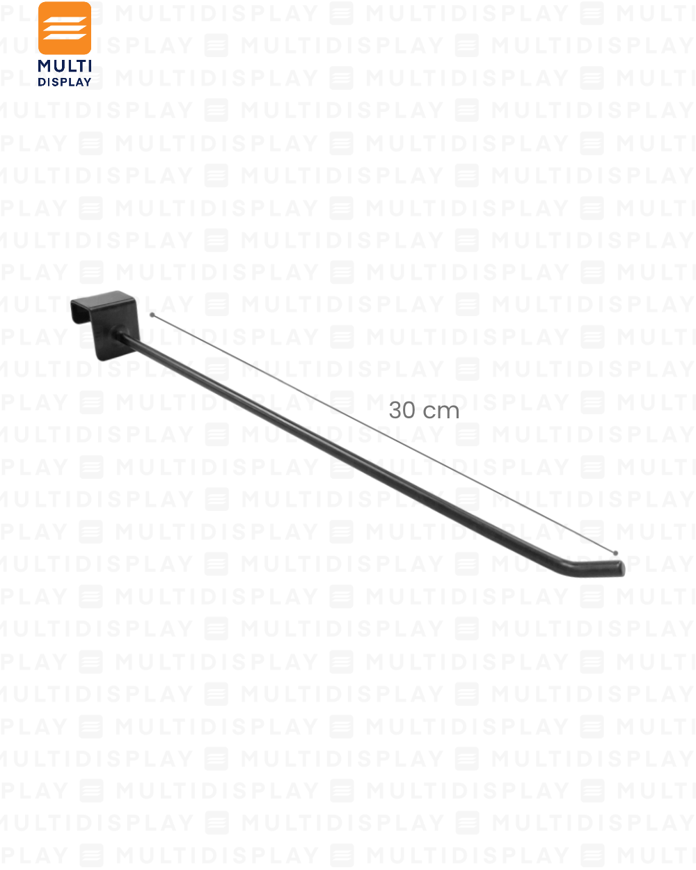Gancho para Barra Sencillo 30cm Negro