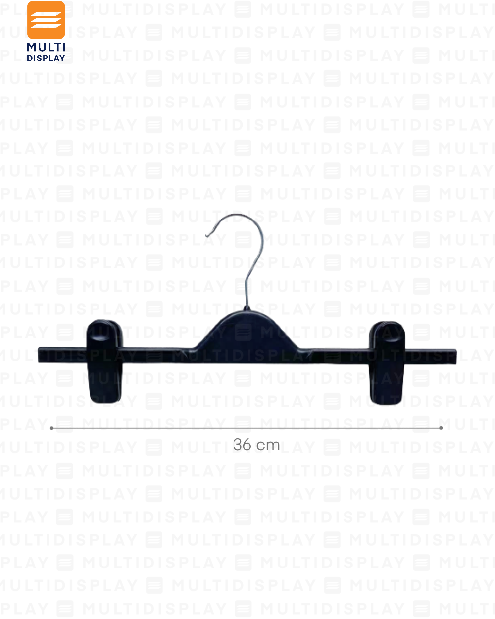 Gancho de Ropa Pantalon Plastico Basico 36cm Negro