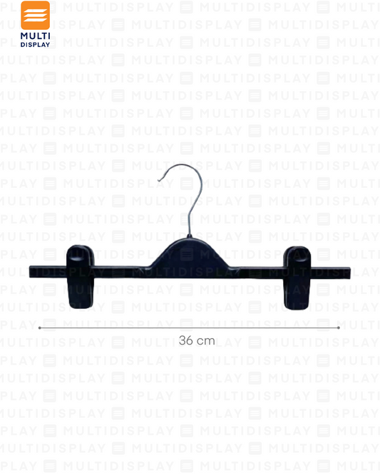 Gancho de Ropa Pantalon Plastico Basico 36cm Negro