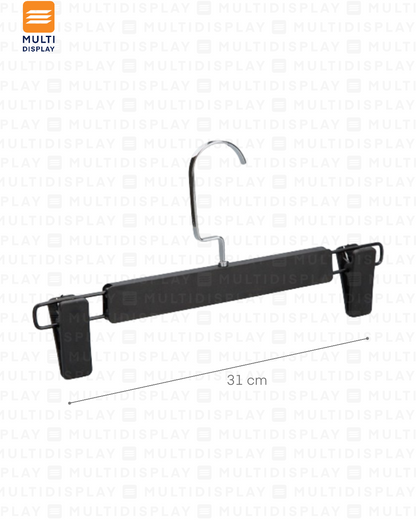 Gancho de Ropa Pantalon Plastico Rigido 31cm Negro