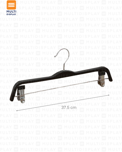 Gancho de Ropa Pantalon Plastico con Barra 37.5x1.2cm Negro