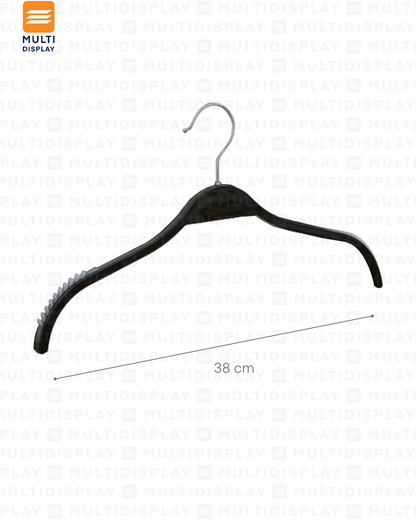 Gancho de Ropa Top Plastico Rigido 38x1.2cm Negro