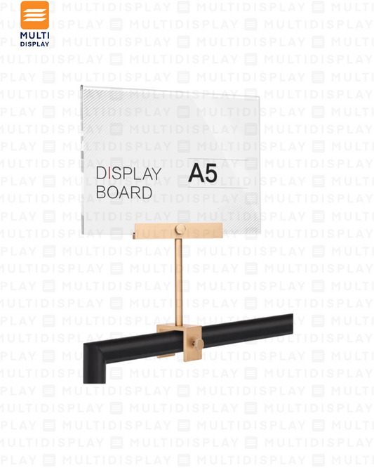 Portabanner A5 Aluminio Base Tornillo Dorado
