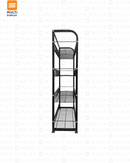 Estante Mallado de Impulso para Caja, 4 Niveles 60x20x82cm, Negro
