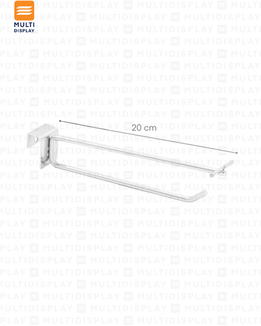 Gancho para Barra con Portaprecio 20cm Cromado