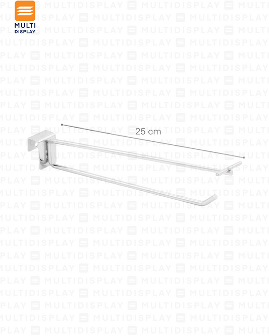 Gancho para Barra con Portaprecio 25cm Cromado