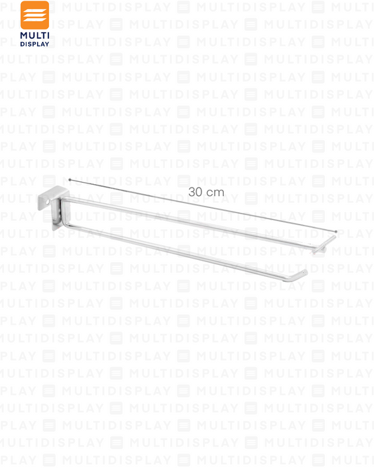 Gancho para Barra con Portaprecio 30cm Cromado