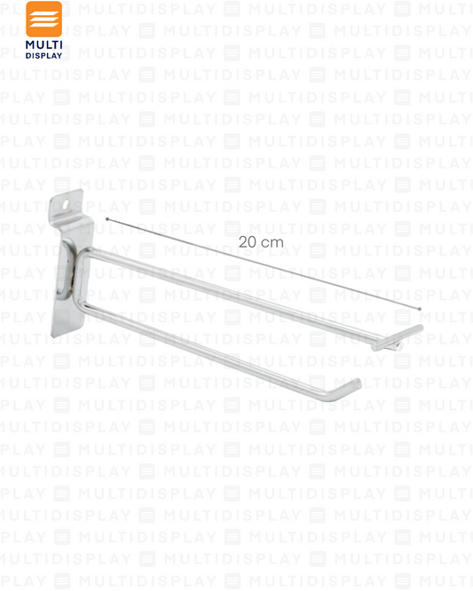 Gancho para Ranurado con Portaprecio 20cm Cromado
