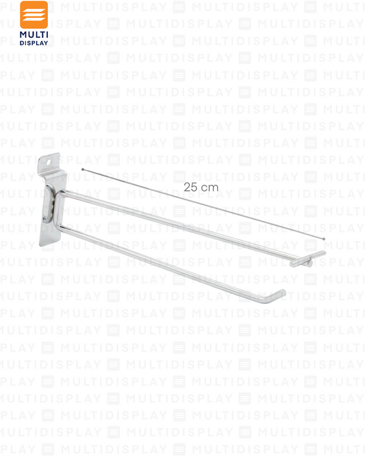 Gancho para Ranurado con Portaprecio 25cm Cromado