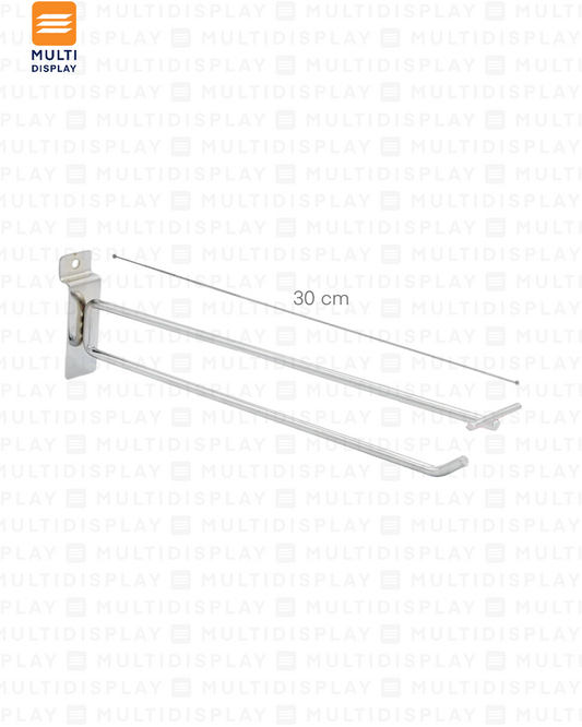 Gancho para Ranurado con Portaprecio 30cm Cromado