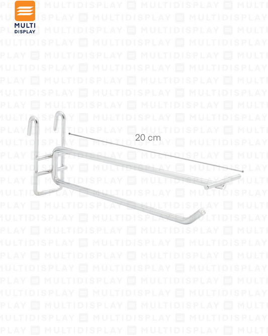 Gancho para Rejilla con Portaprecio 20cm Cromado