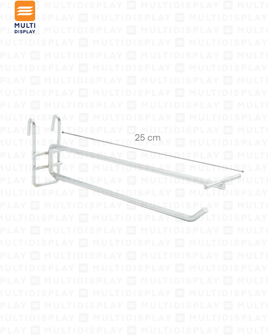 Gancho para Rejilla con Portaprecio 25cm Cromado