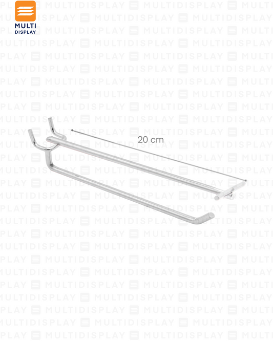 Gancho para Perforado con Portaprecio 20cm Cromado