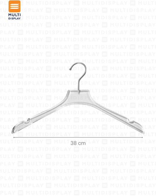 Gancho de Ropa Top Acrilico 38x1.0cm Transparente
