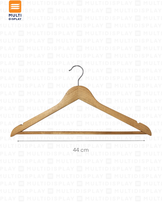 Gancho de Ropa Conjunto Madera 44x1.2cm Madera Clara
