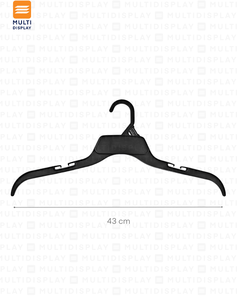 Gancho de Ropa Top Plastico Basico 43x1.0cm Negro – MULTIDISPLAY