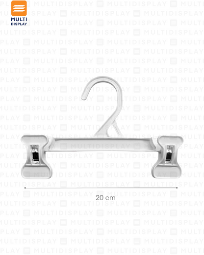 Gancho de Ropa Pantalon Plastico Basico Infantil 20cm Blanco
