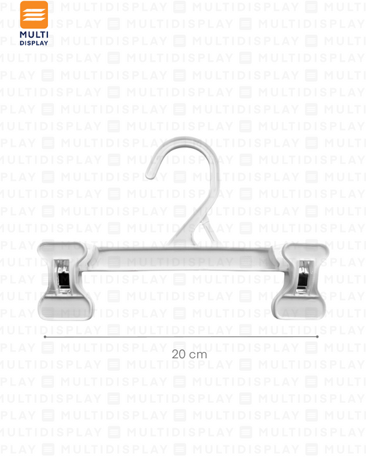 Gancho de Ropa Pantalon Plastico Basico Infantil 20cm Blanco
