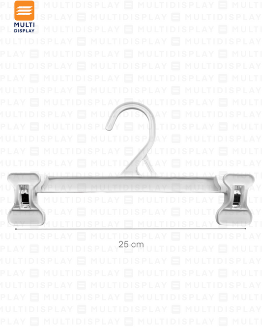 Gancho de Ropa Pantalon Plastico Basico Infantil 25cm Blanco