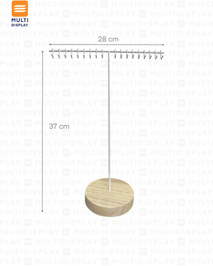 Exhibidor de Collar T Metalico 28cm, Blanco