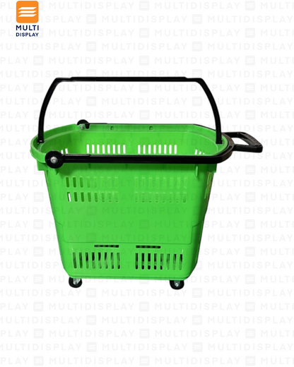 Canasta de Mano con Rueda Basico 45L Agarradero Plastico, Verde