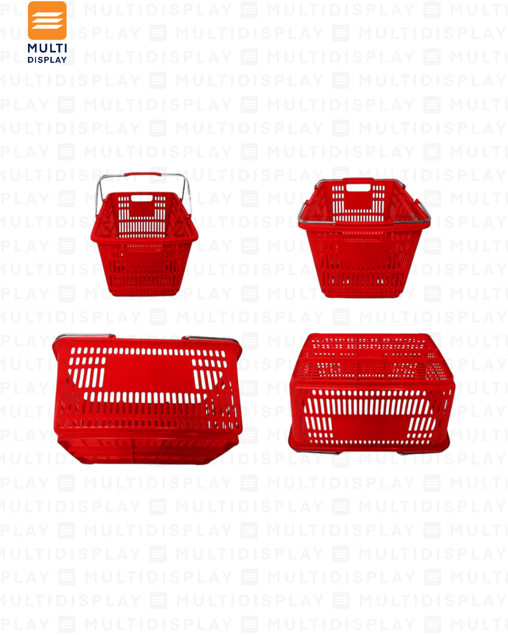 Canasta de Mano 30L Agarradero de Metal Rojo