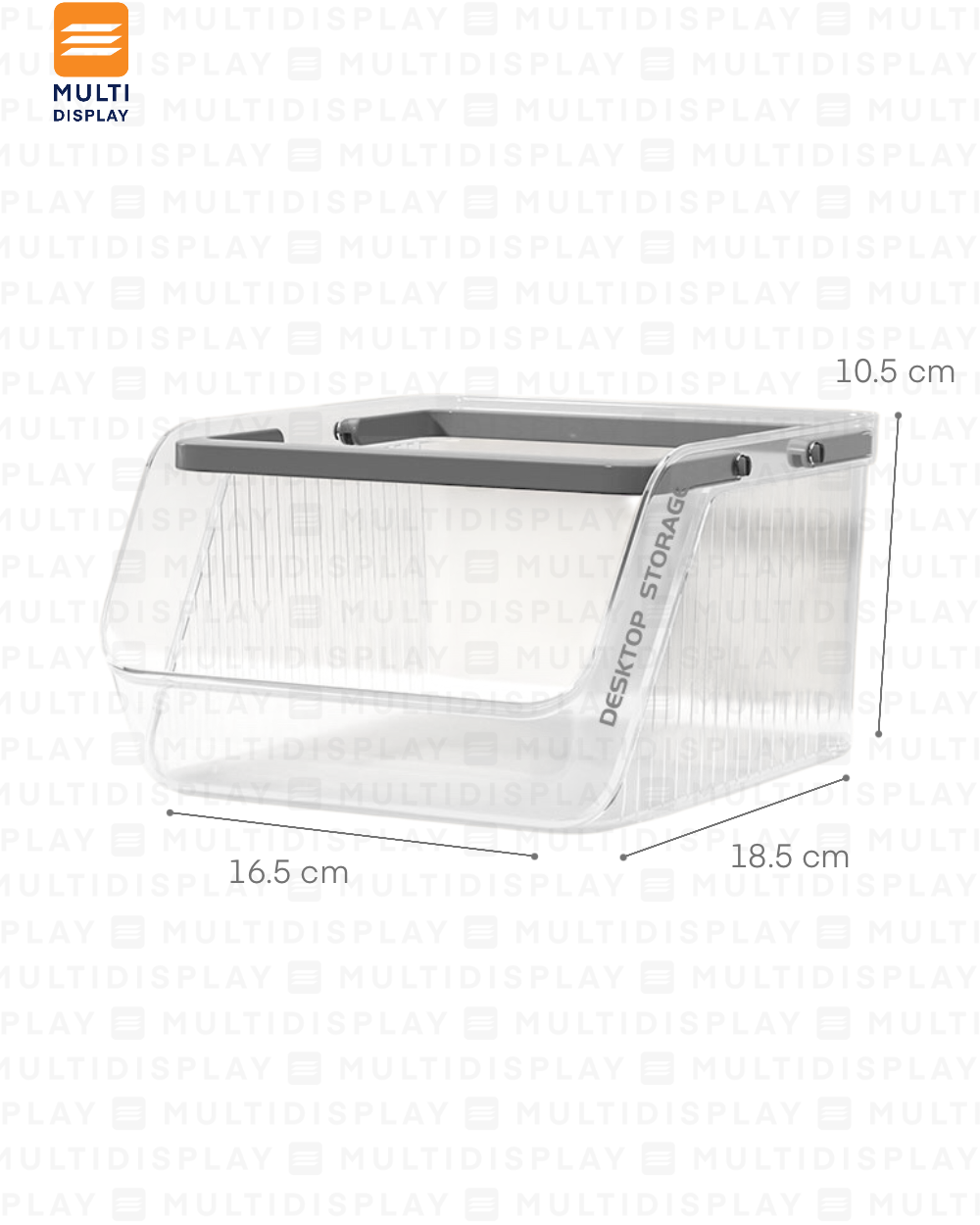 Bin Organizador Acrilico para Impulso con Agarradero 18.5x16.5x10.5cm Transparente
