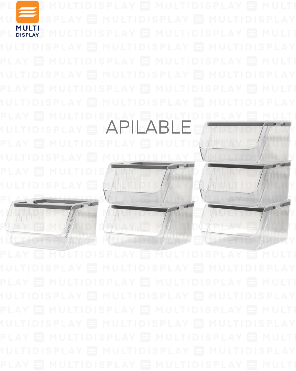 Bin Organizador Acrilico para Impulso con Agarradero 18.5x16.5x10.5cm Transparente