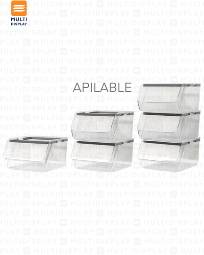 Bin Organizador Acrilico para Impulso con Agarradero 18.5x16.5x10.5cm Transparente