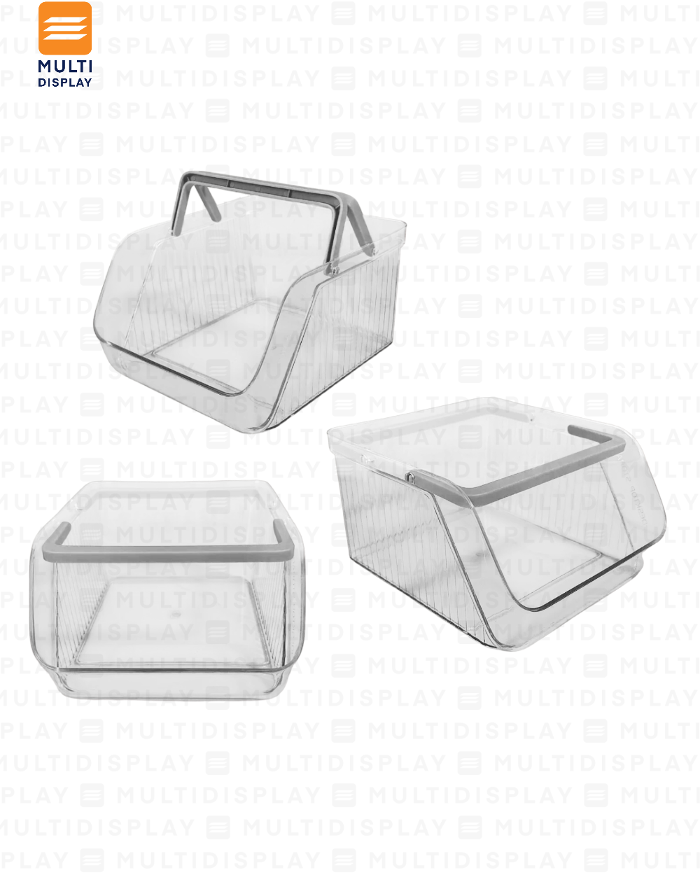 Bin Organizador Acrilico para Impulso con Agarradero 18.5x16.5x10.5cm Transparente