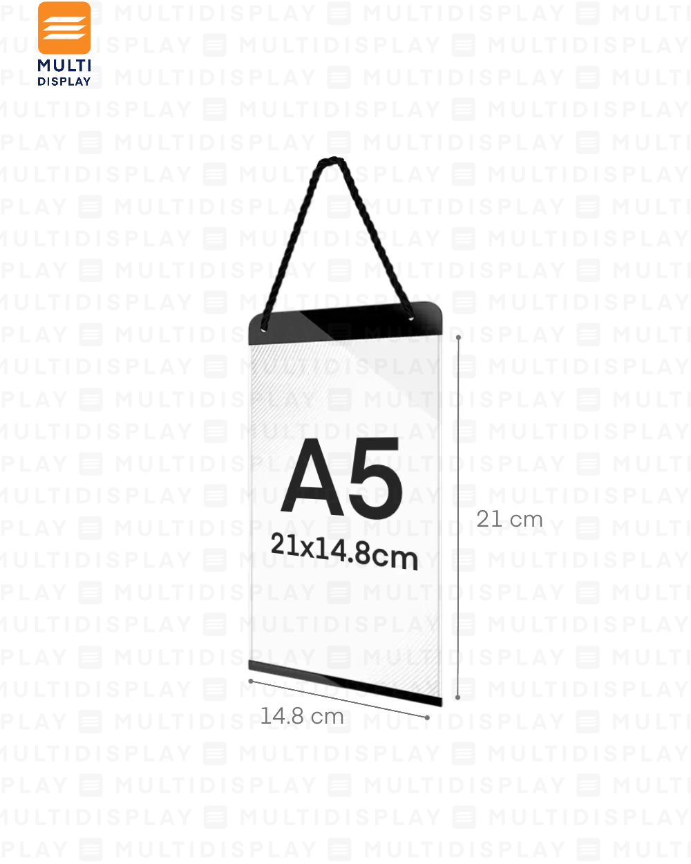 Portabanner A5 Colgande de Bolsillo, Negro