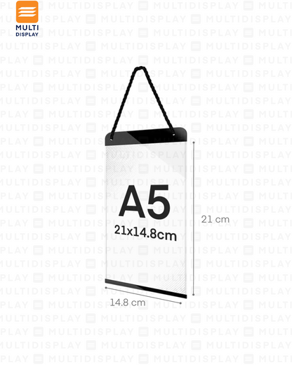 Portabanner A5 Colgande de Bolsillo, Negro