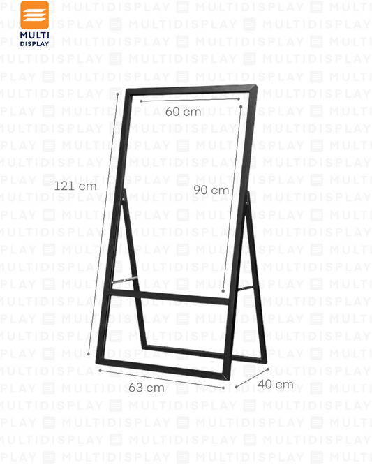 Portabanner Piso Estilo Marco 60x90cm, Negro