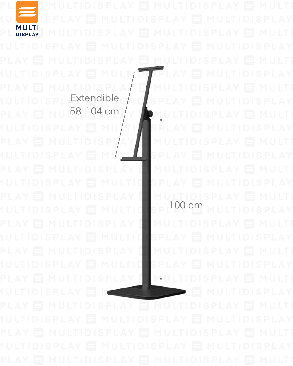 Portabanner Piso Elevado Letrero Ajustable hasta 104cm base Cuadrado, Negro