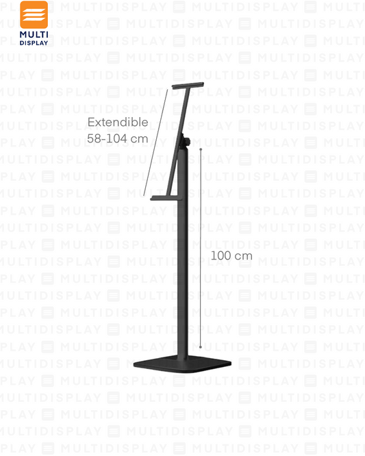 Portabanner Piso Elevado Letrero Ajustable hasta 104cm base Cuadrado, Negro