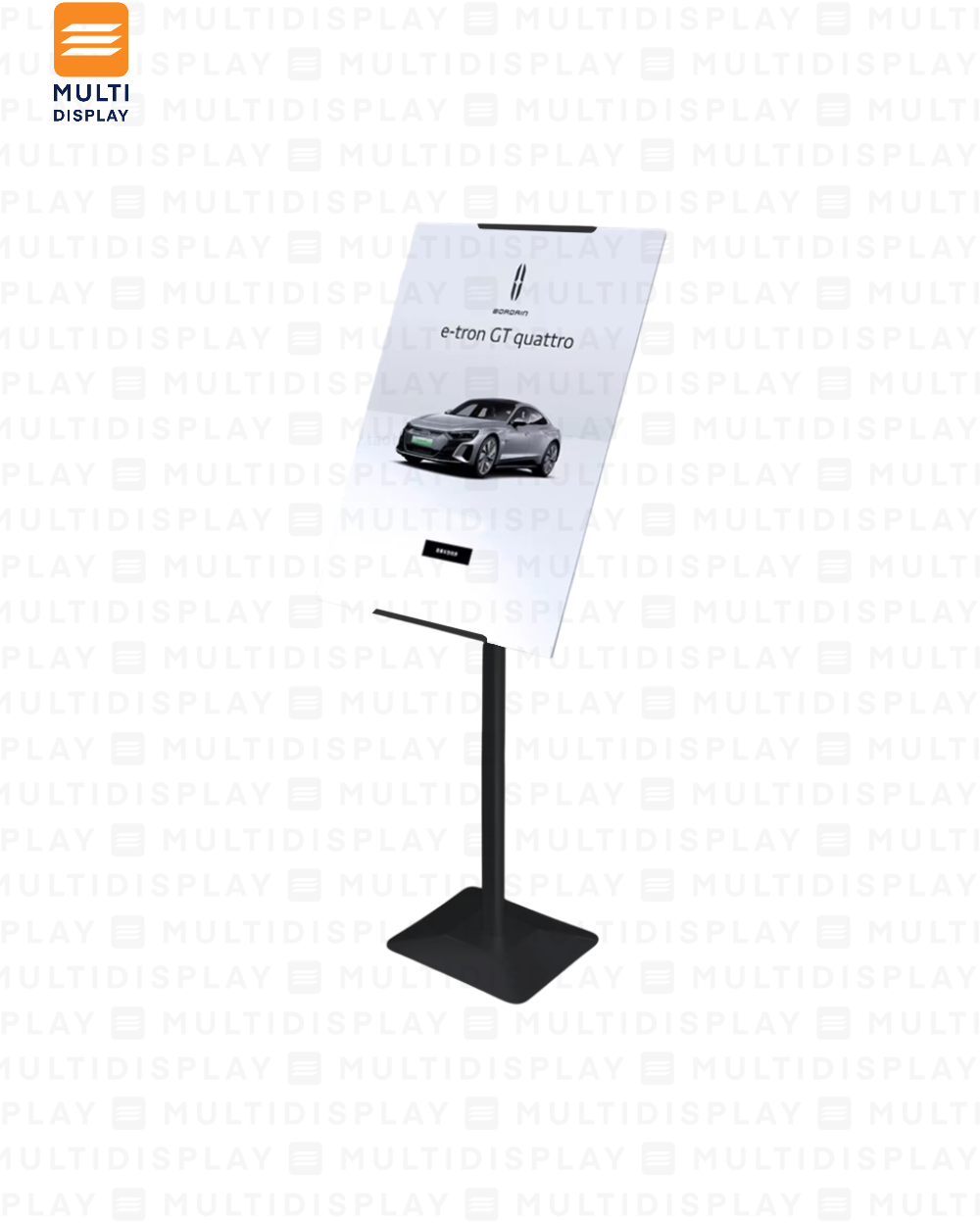 Portabanner Piso Elevado Letrero Ajustable hasta 104cm base Cuadrado, Negro