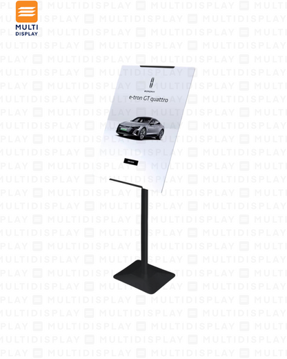 Portabanner Piso Elevado Letrero Ajustable hasta 104cm base Cuadrado, Negro