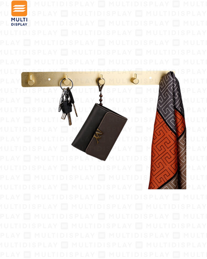 Gancho para Vestidor Aluminio 5 Slot, Dorado