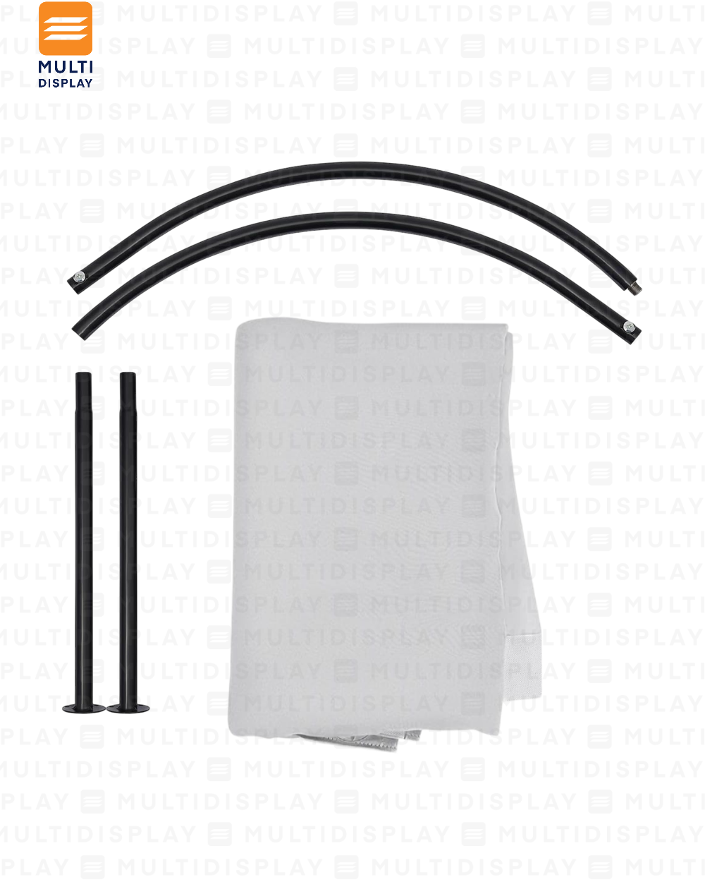 Barra para Vestidor U 100cm con Cortina, Negro