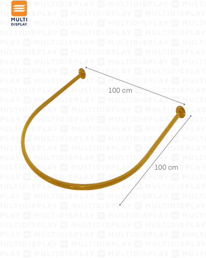 Barra para Vestidor U 100cm con Cortina, Dorado
