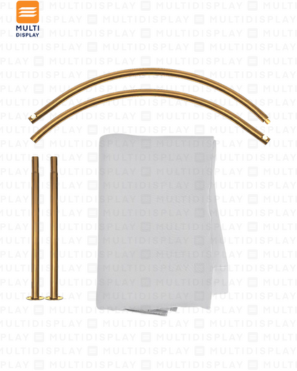 Barra para Vestidor U 100cm con Cortina, Dorado