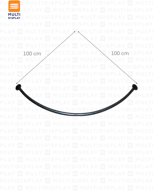Barra para Vestidor C 100cm con Cortina, Negro