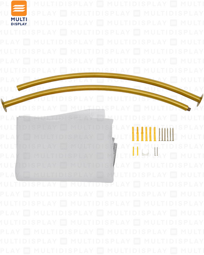 Barra para Vestidor C 100cm con Cortina, Dorado