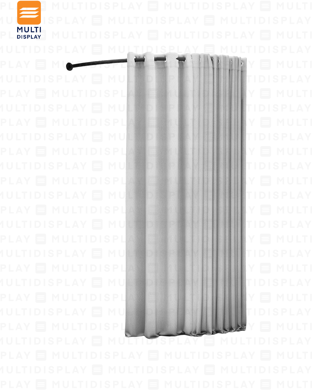 Barra para Vestidor C 100cm con Cortina, Negro