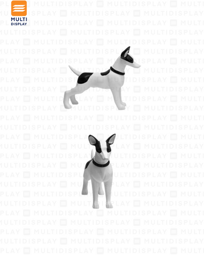 Maniqui Mascota Perro Terrier, Blanco con Negro