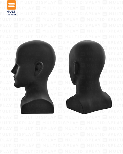 Maniqui Cabeza para Casco 56cm Plastico Hombre, Negro